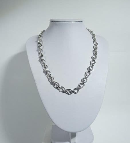 925 Solid Sterling Silver Hand Crafted Infinity Necklace